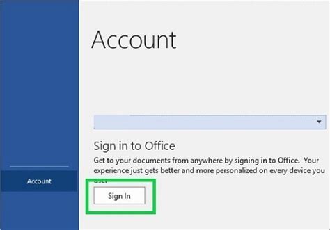 microsoft word account sign in.